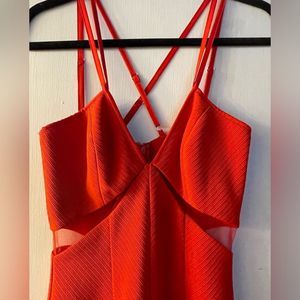 Lumiere by Bariano red shimmer cutout cocktail dress